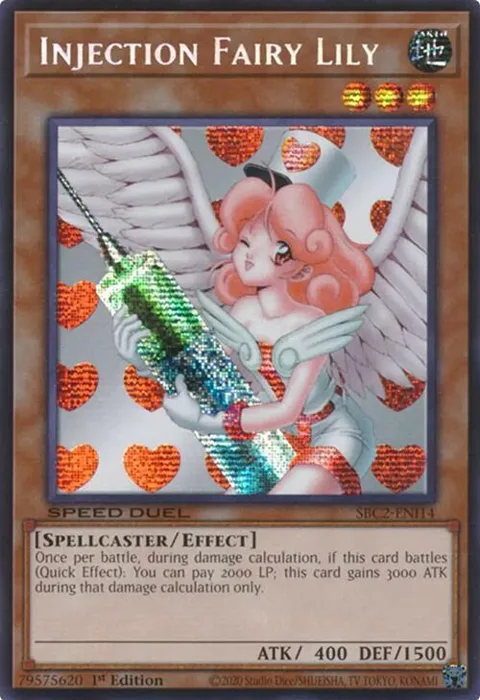 Injection Fairy Lily PSR SBC2-ENI14 Yu-Gi-Oh card from Speed Duel: Battle City Finals