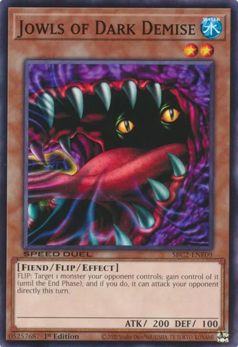 Jowls of Dark Demise SBC2-ENE09 Yu-Gi-Oh card from Speed Duel: Battle City Finals