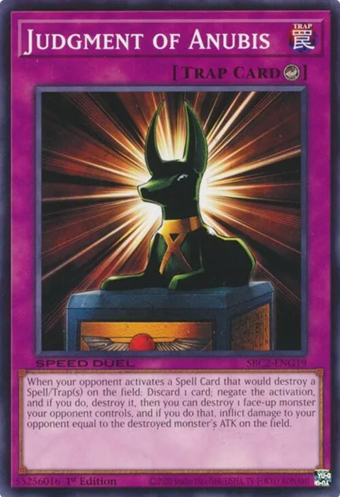 Judgment of Anubis SBC2-ENG19 Yu-Gi-Oh card from Speed Duel: Battle City Finals