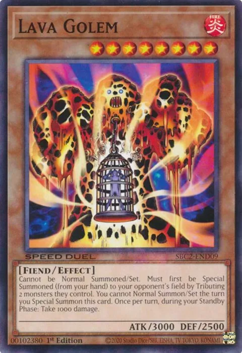 Lava Golem SBC2-END09 Yu-Gi-Oh card from Speed Duel: Battle City Finals
