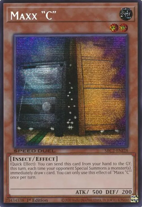 Maxx "C" PSR SBC2-ENI28 Yu-Gi-Oh card from Speed Duel: Battle City Finals