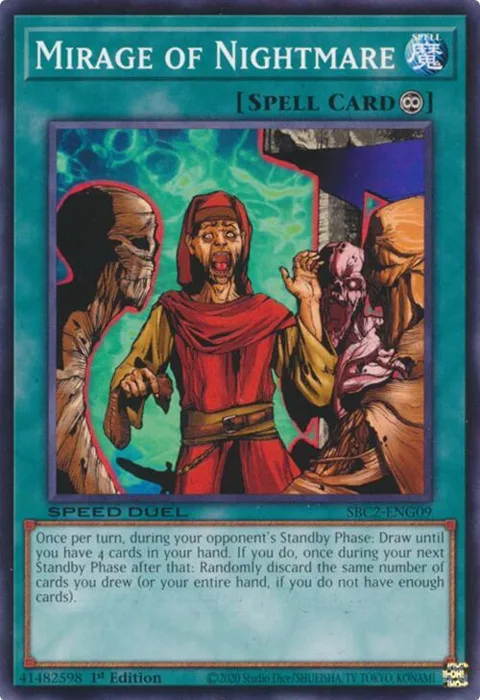 Mirage of Nightmare SBC2-ENG09 Yu-Gi-Oh card from Speed Duel: Battle City Finals