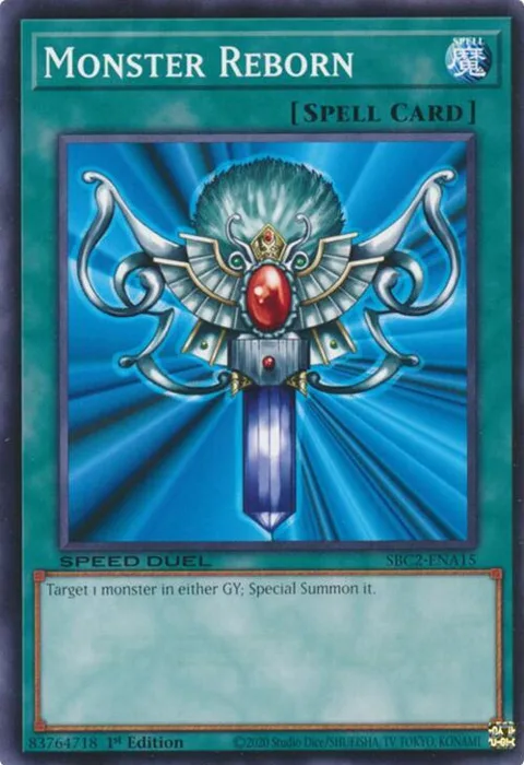 Monster Reborn SBC2-ENA15 Yu-Gi-Oh card from Speed Duel: Battle City Finals
