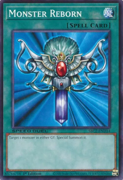 Monster Reborn SBC2-END14 Yu-Gi-Oh card from Speed Duel: Battle City Finals