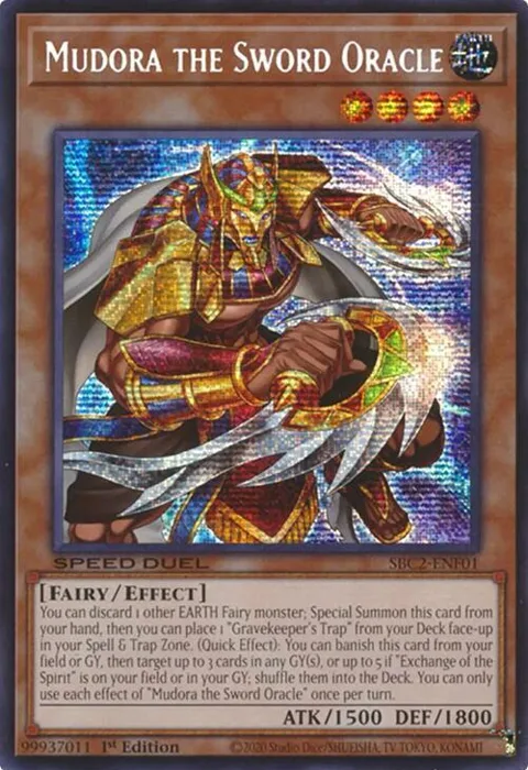 Mudora the Sword Oracle PSR SBC2-ENF01 Yu-Gi-Oh card from Speed Duel: Battle City Finals
