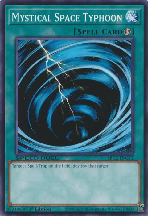 Mystical Space Typhoon SBC2-ENG12 Yu-Gi-Oh card from Speed Duel: Battle City Finals