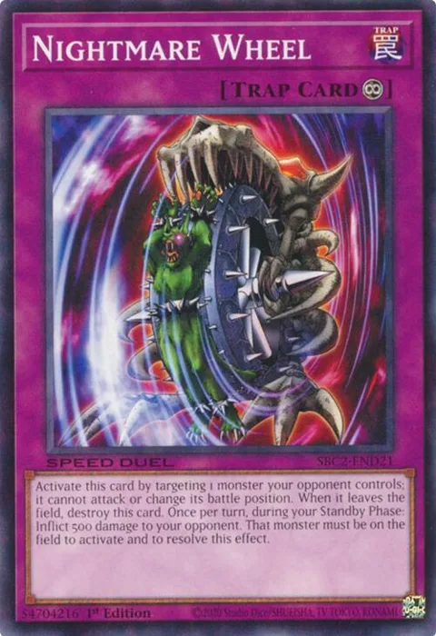 Nightmare Wheel SBC2-END21 Yu-Gi-Oh card from Speed Duel: Battle City Finals