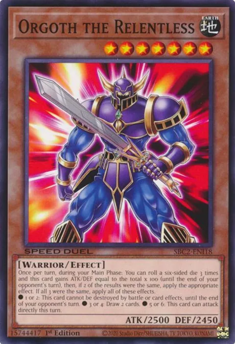 Orgoth the Relentless SBC2-ENI18 Yu-Gi-Oh card from Speed Duel: Battle City Finals