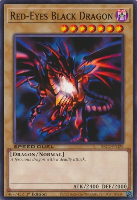 Red-Eyes Black Dragon SBC2-ENI26 Yu-Gi-Oh card from Speed Duel: Battle City Finals