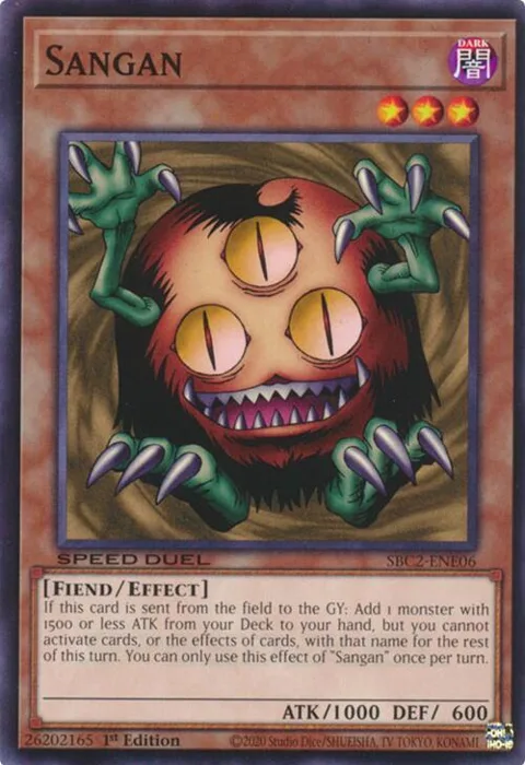 Sangan SBC2-ENE06 Yu-Gi-Oh card from Speed Duel: Battle City Finals