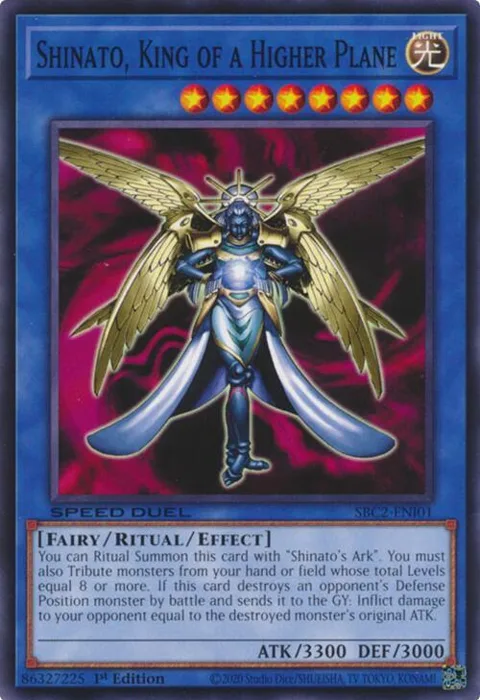 Shinato, King of a Higher Plane SBC2-ENI01 Yu-Gi-Oh card from Speed Duel: Battle City Finals