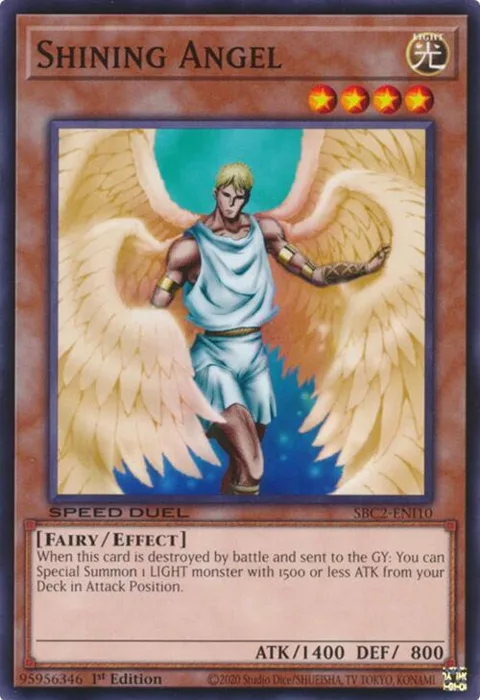 Shining Angel SBC2-ENI10 Yu-Gi-Oh card from Speed Duel: Battle City Finals