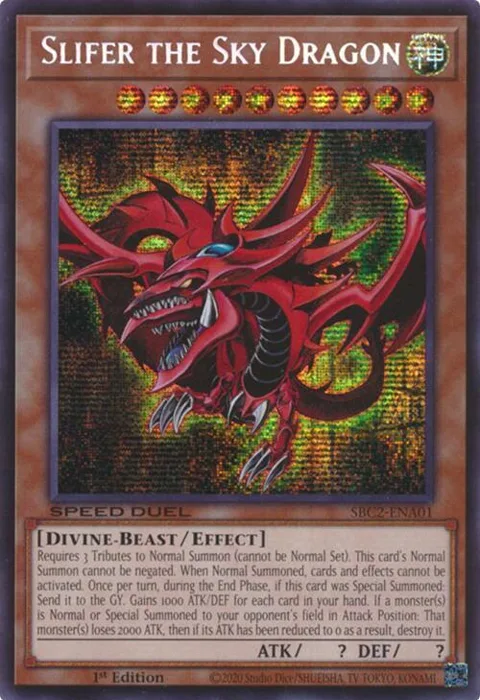 Slifer the Sky Dragon SBC2-ENA01 Yu-Gi-Oh card from Speed Duel: Battle City Finals