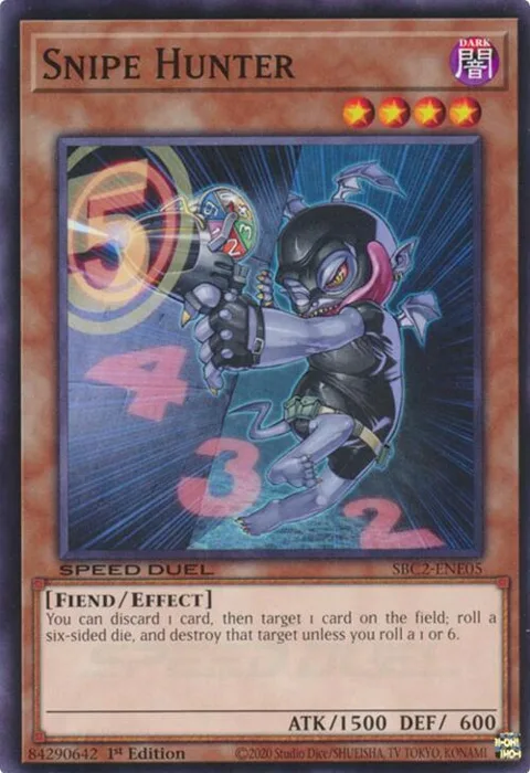 Snipe Hunter SBC2-ENE05 Yu-Gi-Oh card from Speed Duel: Battle City Finals