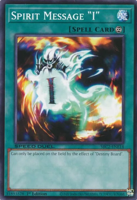 Spirit Message "I" SBC2-ENE14 Yu-Gi-Oh card from Speed Duel: Battle City Finals