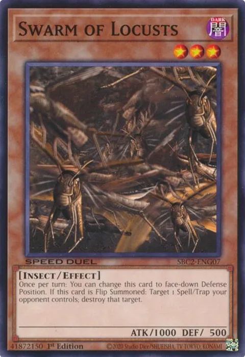 Swarm of Locusts SBC2-ENG07 Yu-Gi-Oh card from Speed Duel: Battle City Finals
