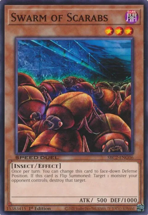 Swarm of Scarabs SBC2-ENG06 Yu-Gi-Oh card from Speed Duel: Battle City Finals