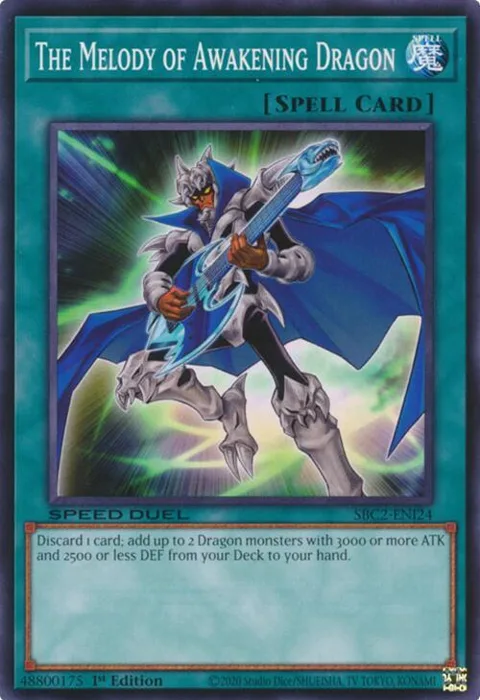 The Melody of Awakening Dragon SBC2-ENI24 Yu-Gi-Oh card from Speed Duel: Battle City Finals
