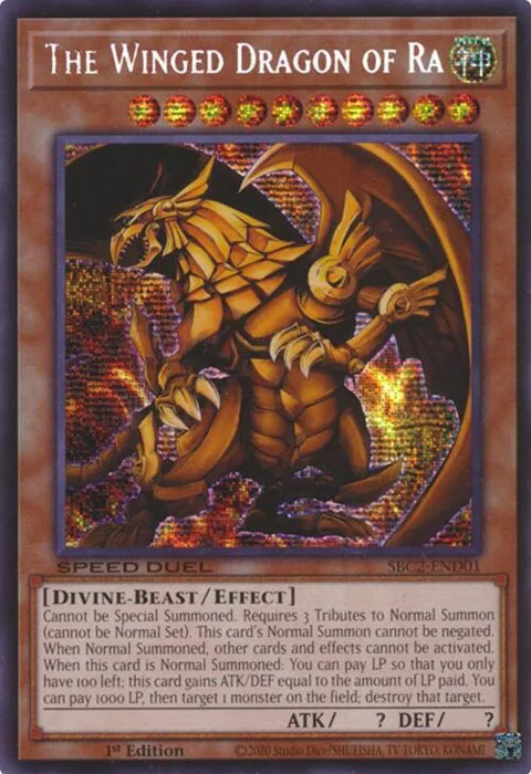 The Winged Dragon of Ra SBC2-END01 Yu-Gi-Oh card from Speed Duel: Battle City Finals