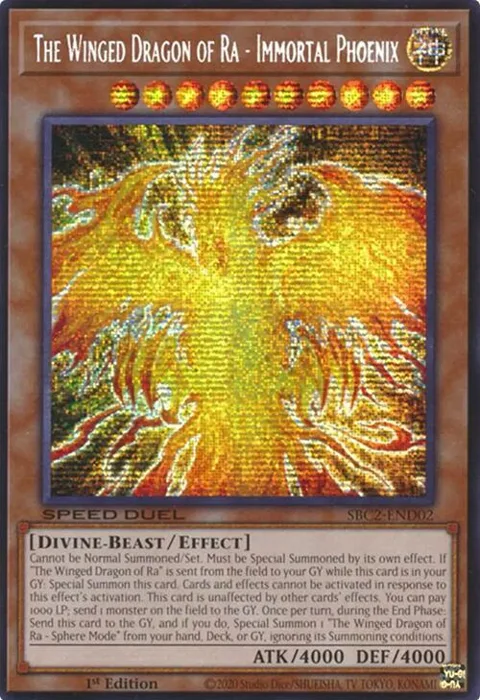 The Winged Dragon of Ra - Immortal Phoenix PSR SBC2-END02 Yu-Gi-Oh card from Speed Duel: Battle City Finals