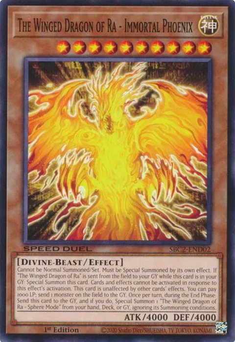 The Winged Dragon of Ra - Immortal Phoenix SBC2-END02 Yu-Gi-Oh card from Speed Duel: Battle City Finals