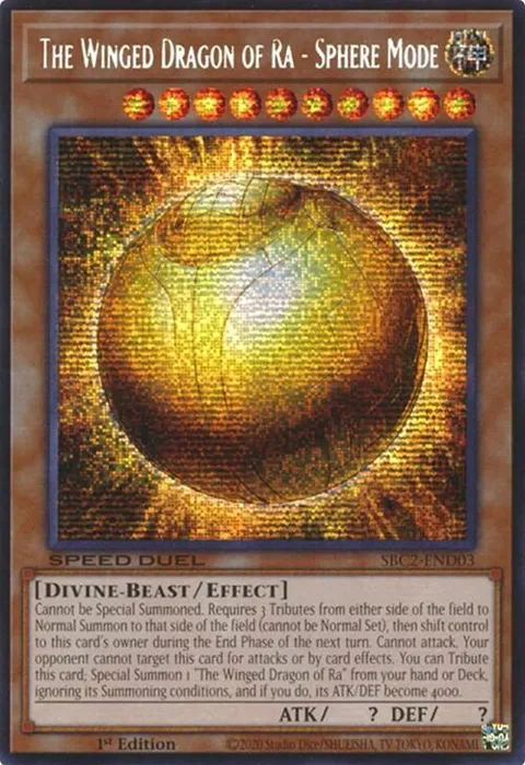 The Winged Dragon of Ra - Sphere Mode PSR SBC2-END03 Yu-Gi-Oh card from Speed Duel: Battle City Finals