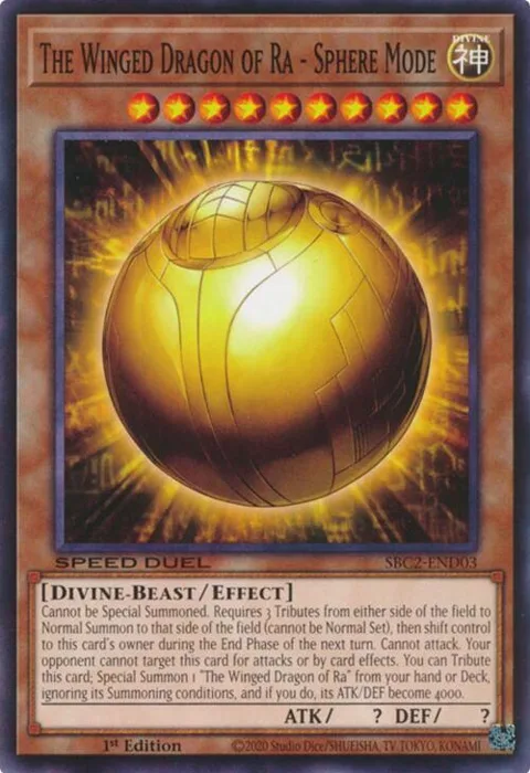 The Winged Dragon of Ra - Sphere Mode SBC2-END03 Yu-Gi-Oh card from Speed Duel: Battle City Finals