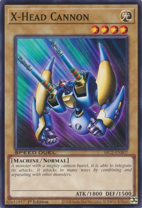 X-Head Cannon SBC2-ENB07 Yu-Gi-Oh card from Speed Duel: Battle City Finals