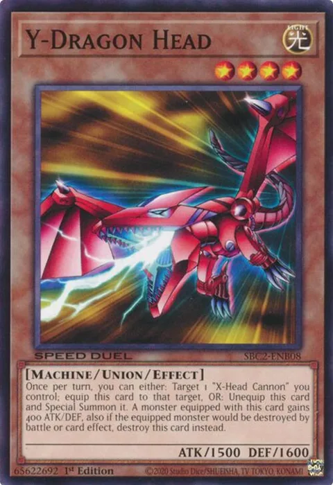 Y-Dragon Head SBC2-ENB08 Yu-Gi-Oh card from Speed Duel: Battle City Finals