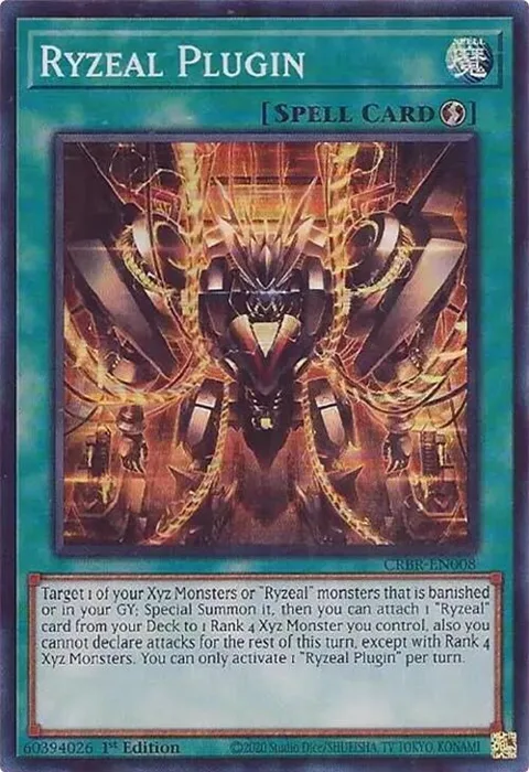 Ryzeal Plugin Super Rare CRBR-EN008 Yu-Gi-Oh card from Crossover Breakers