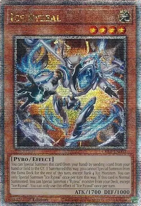 Ice Ryzeal Quarter Century Secret Rare CRBR-EN003 Yu-Gi-Oh card from Crossover Breakers