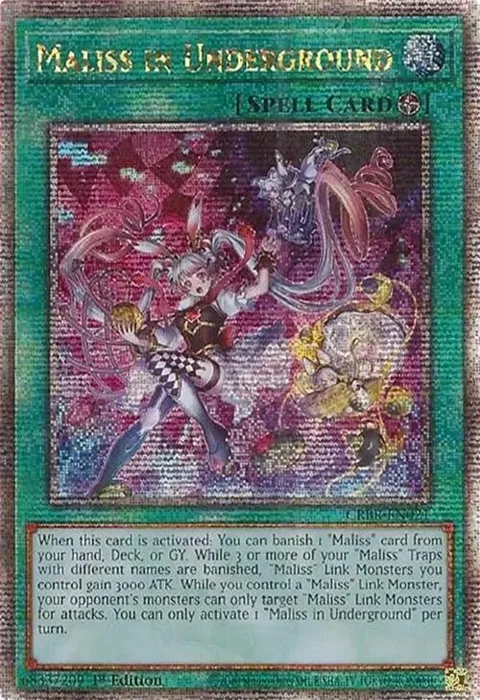 Maliss in Underground Quarter Century Secret Rare CRBR-EN021 Yu-Gi-Oh card from Crossover Breakers