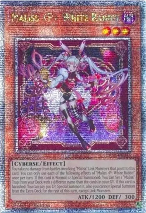 Maliss P White Rabbit Quarter Century Secret Rare CRBR-EN015 Yu-Gi-Oh card from Crossover Breakers