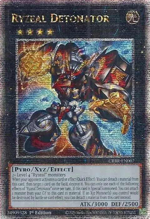 Ryzeal Detonator Quarter Century Secret Rare CRBR-EN007 Yu-Gi-Oh card from Crossover Breakers