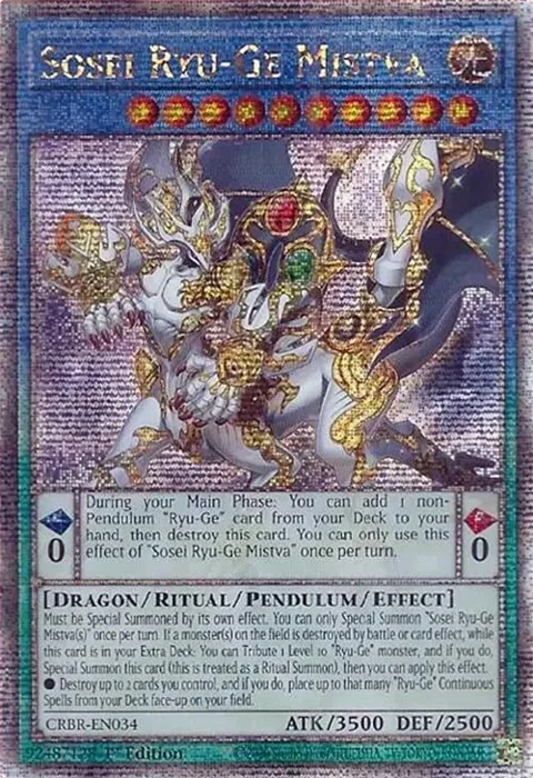 Sosei Ryu-Ge Mistva Quarter Century Secret Rare CRBR-EN034 Yu-Gi-Oh card from Crossover Breakers