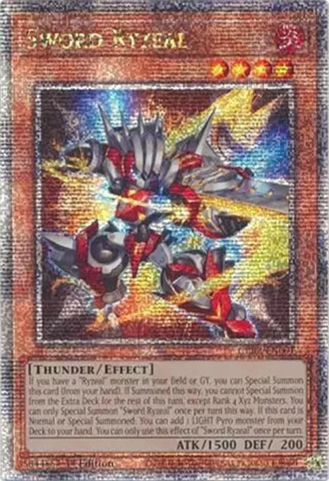 Sword Ryzeal Quarter Century Secret Rare CRBR-EN001 Yu-Gi-Oh card from Crossover Breakers