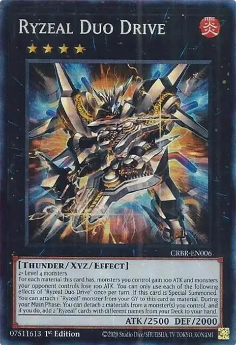 Ryzeal Duo Drive Collector's Rare CRBR-EN006 Yu-Gi-Oh card from Crossover Breakers