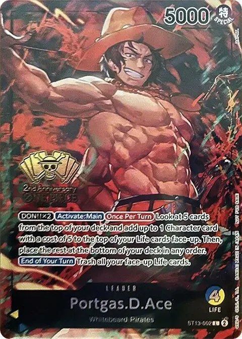 Portgas.D.Ace 2nd Anniversary Tournament ST13-002 One Piece card from One Piece Promotion Cards