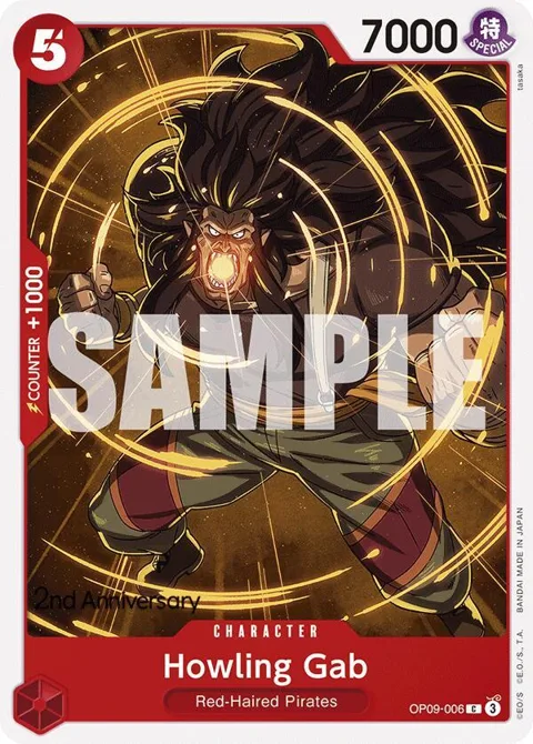 Howling Gab OP09-006 Tournament One Piece card from Emperors in the New World: 2nd Anniversary Tournament Cards