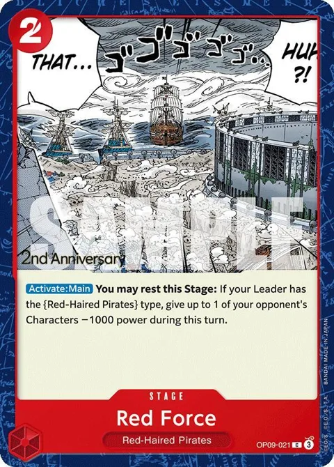Red Force OP09-021 Tournament One Piece card from Emperors in the New World: 2nd Anniversary Tournament Cards