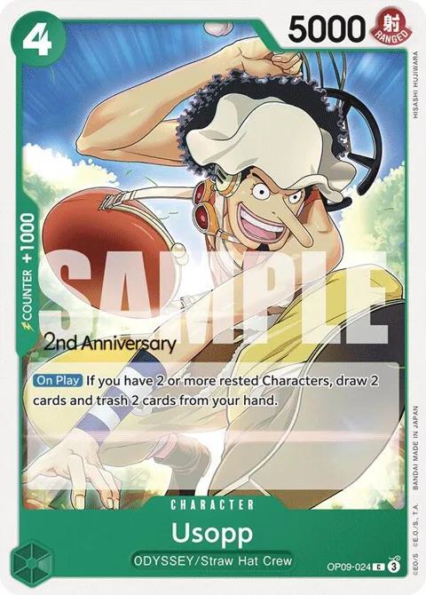 Usopp OP09-024 Tournament One Piece card from Emperors in the New World: 2nd Anniversary Tournament Cards