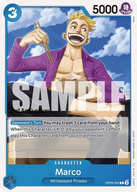 Marco OP09-052 Tournament One Piece card from Emperors in the New World: 2nd Anniversary Tournament Cards