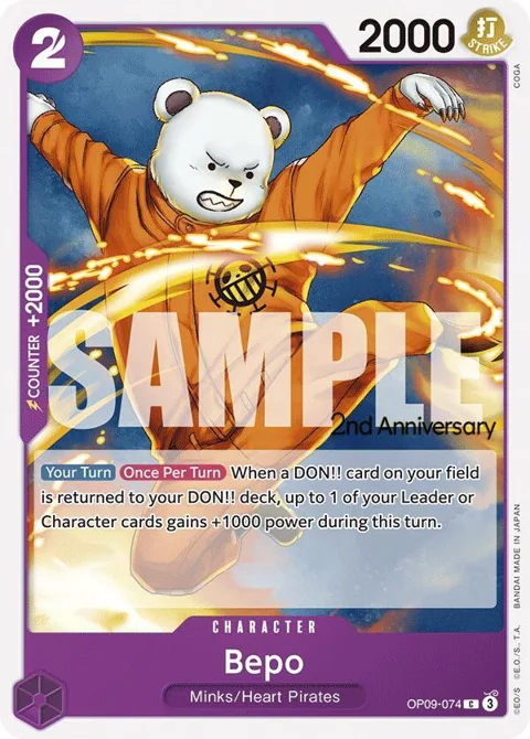 Bepo OP09-074 Tournament One Piece card from Emperors in the New World: 2nd Anniversary Tournament Cards