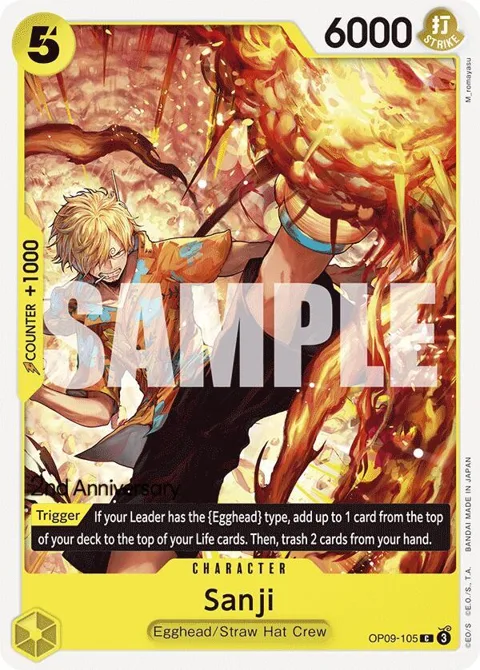 Sanji OP09-105 Tournament One Piece card from Emperors in the New World: 2nd Anniversary Tournament Cards
