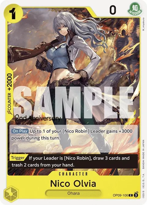 Nico Olvia OP09-106 Tournament One Piece card from Emperors in the New World: 2nd Anniversary Tournament Cards