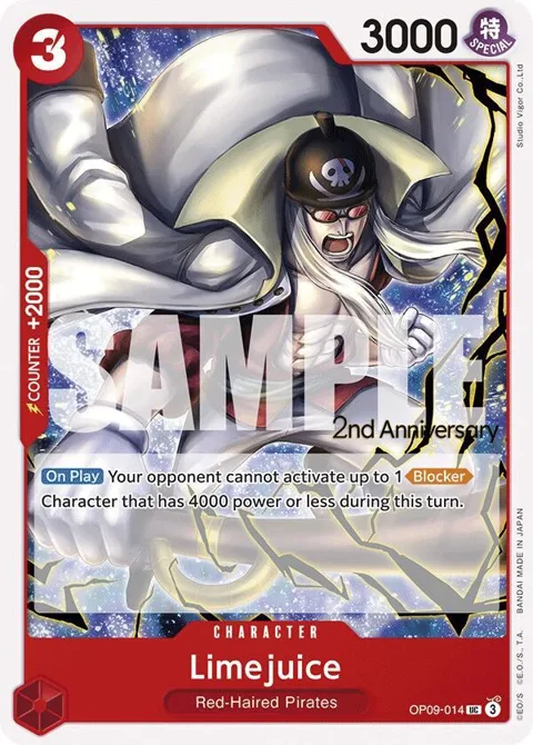 Limejuice OP09-014 Tournament One Piece card from Emperors in the New World: 2nd Anniversary Tournament Cards