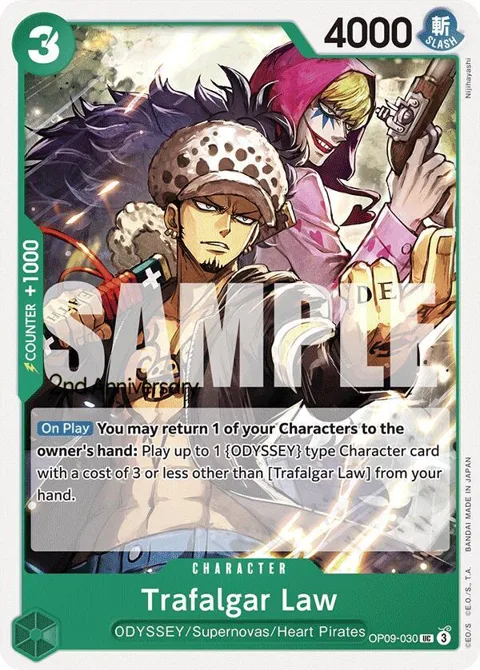 Trafalgar Law OP09-030 Tournament One Piece card from Emperors in the New World: 2nd Anniversary Tournament Cards