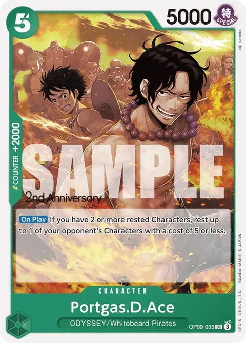 Portgas.D.Ace OP09-035 Tournament One Piece card from Emperors in the New World: 2nd Anniversary Tournament Cards