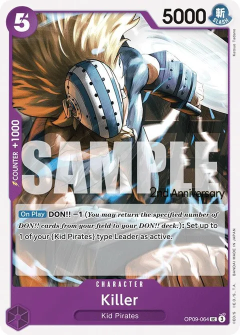 Killer OP09-064 Tournament One Piece card from Emperors in the New World: 2nd Anniversary Tournament Cards
