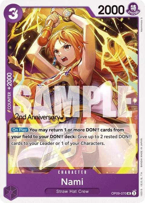 Nami OP09-070 Tournament One Piece card from Emperors in the New World: 2nd Anniversary Tournament Cards
